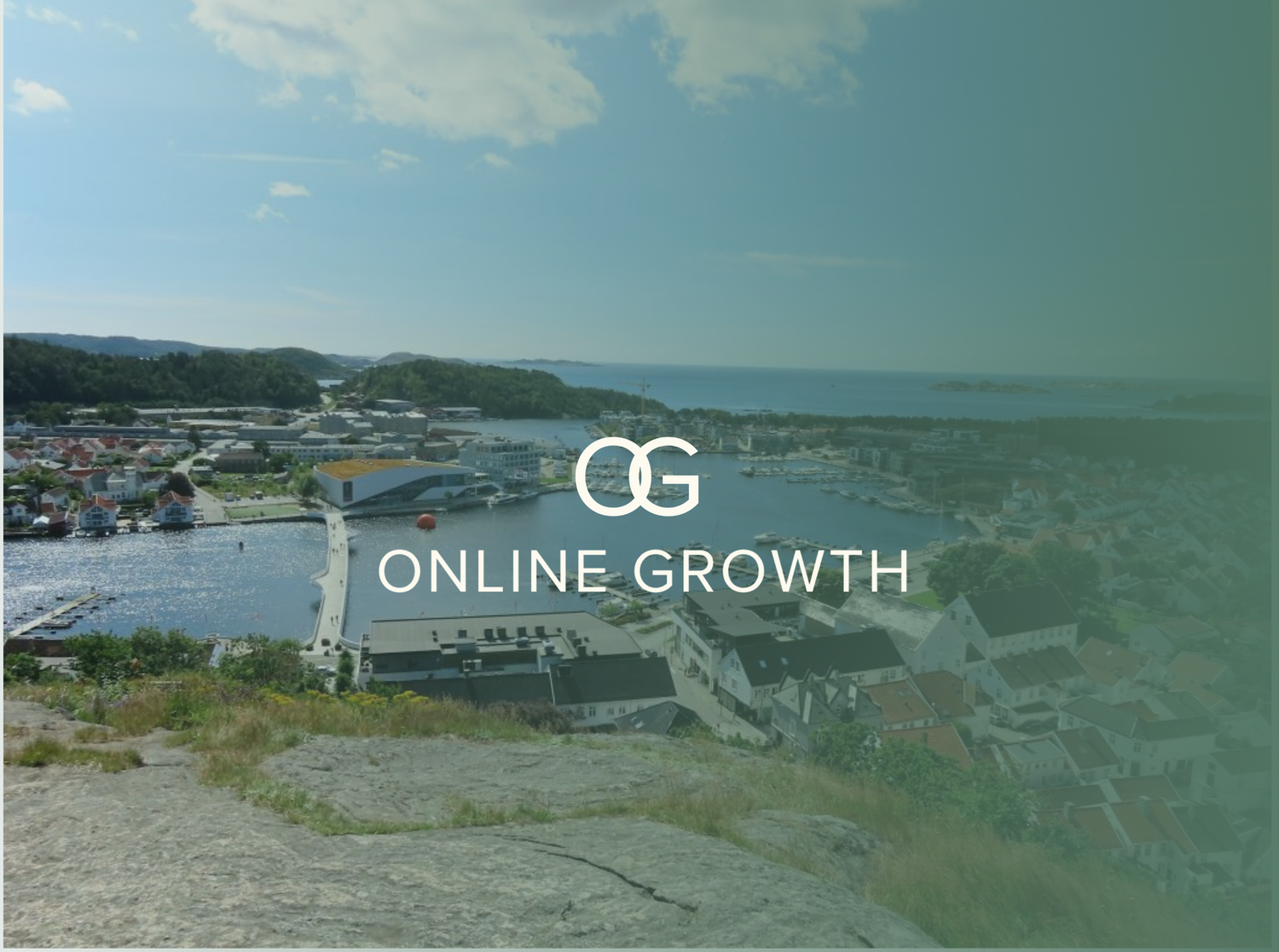 utsikt over mandal med online growth logo